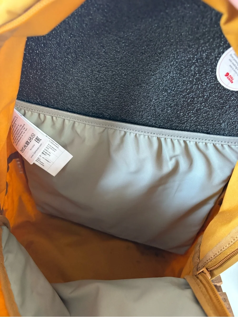 Fjällräven Mustard Ochre Yellow Backpack w/ Seat Pad Outdoor Hiking School Bag